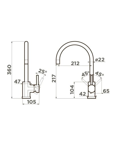 Смеситель для кухни Omoikiri Wakayama-BN нержавеющая сталь 4994244