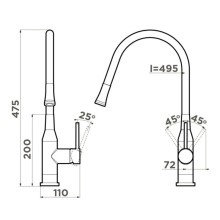 Смеситель для кухни Omoikiri Yatomi-BN-GR нержавеющая сталь/серый 4994251