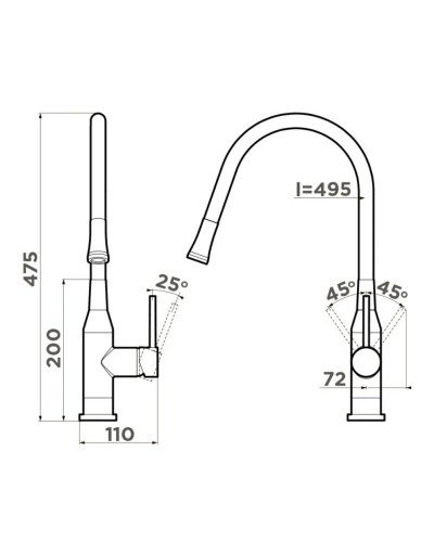 Смеситель для кухни Omoikiri Yatomi-BN-GR нержавеющая сталь/серый 4994251