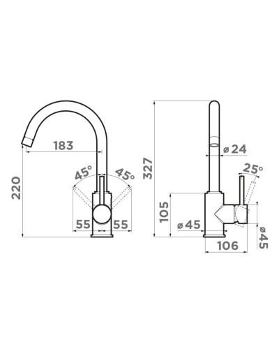 Смеситель для кухни Omoikiri Shinagawa-BN-BL нержавеющая сталь/черный 4994252