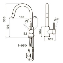 Смеситель для кухни Omoikiri Shinagawa-S-BN нержавеющая сталь 4994336