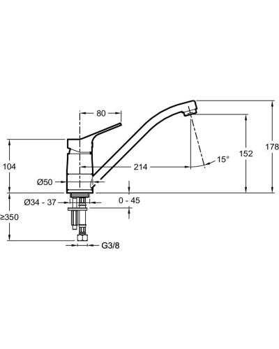 Смеситель для кухни CoolStart Jacob Delafon Brive E78115-CP