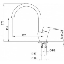 Смеситель для кухни Granula базальт 1024bt