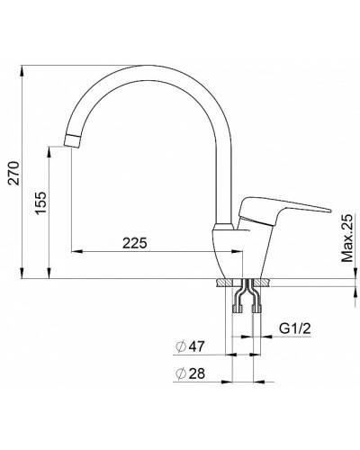 Смеситель для кухни Granula базальт 1024bt