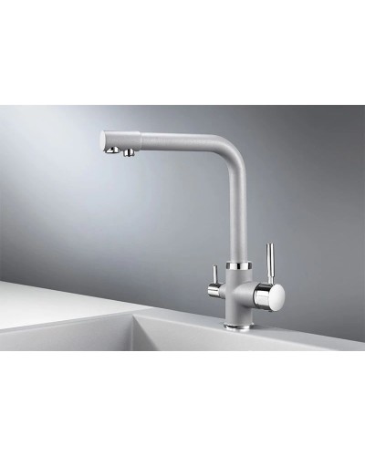 Смеситель для кухни с подключением к фильтру Granula алюминиум 2015al