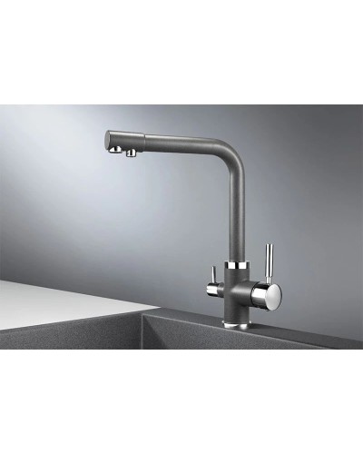 Смеситель для кухни с подключением к фильтру Granula графит 2015bg