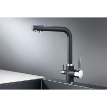 Смеситель для кухни с подключением к фильтру Granula шварц 2015sv