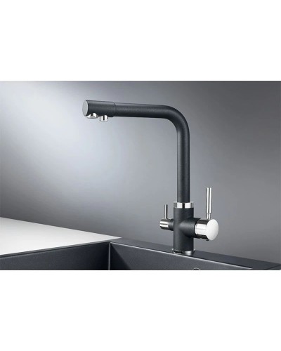 Смеситель для кухни с подключением к фильтру Granula шварц 2015sv