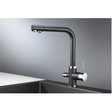 Смеситель для кухни с подключением к фильтру Granula черный 2015bl