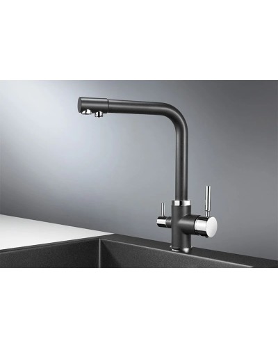 Смеситель для кухни с подключением к фильтру Granula черный 2015bl