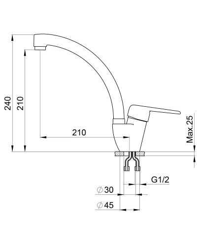 Смеситель для кухни Granula базальт 2024bt