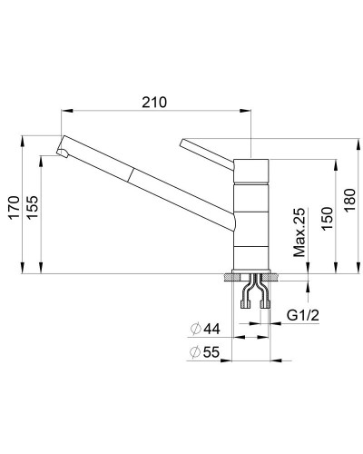 Смеситель для кухни Granula антик 0010an