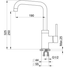 Смеситель для кухни Granula алюминиум 0041al
