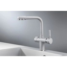 Смеситель для кухни с подключением к фильтру Granula алюминиум 2088al