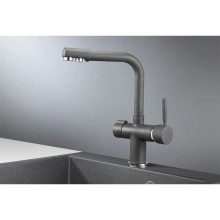 Смеситель для кухни с подключением к фильтру Granula графит 2088bg