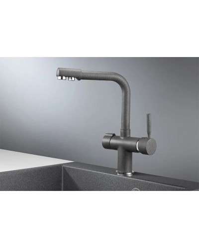 Смеситель для кухни с подключением к фильтру Granula графит 2088bg