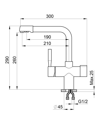 Смеситель для кухни с подключением к фильтру Granula графит 2088bg