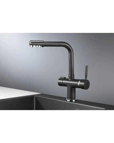 Смеситель для кухни с подключением к фильтру Granula черный 2088bl
