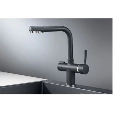 Смеситель для кухни с подключением к фильтру Granula шварц 2088sv