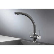 Смеситель для кухни с подключением к фильтру Granula графит 2167bg