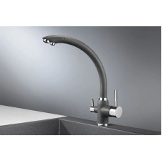 Смеситель для кухни с подключением к фильтру Granula графит 2167bg
