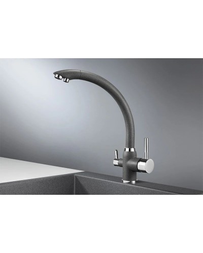 Смеситель для кухни с подключением к фильтру Granula графит 2167bg