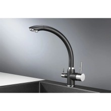 Смеситель для кухни с подключением к фильтру Granula черный 2167bl