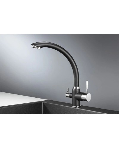 Смеситель для кухни с подключением к фильтру Granula черный 2167bl