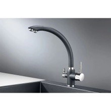 Смеситель для кухни с подключением к фильтру Granula шварц 2167sv