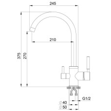 Смеситель для кухни с подключением к фильтру Granula пирит 2168pr