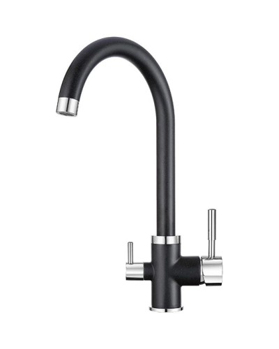 Смеситель для кухни с подключением к фильтру Granula черный 2168bl