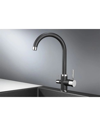 Смеситель для кухни с подключением к фильтру Granula черный 2168bl