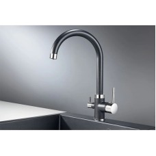 Смеситель для кухни с подключением к фильтру Granula шварц 2168sv