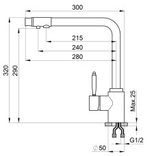 Смеситель для кухни с подключением к фильтру Granula антик 2301an