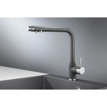 Смеситель для кухни с подключением к фильтру Granula графит 2301bg