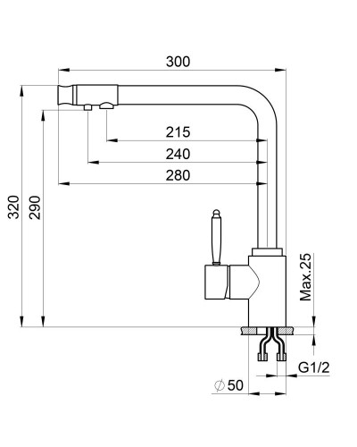 Смеситель для кухни с подключением к фильтру Granula классик 2301cl