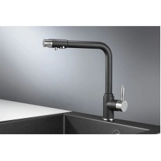 Смеситель для кухни с подключением к фильтру Granula черный 2301bl