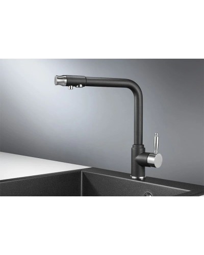 Смеситель для кухни с подключением к фильтру Granula черный 2301bl