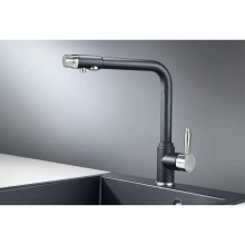 Смеситель для кухни с подключением к фильтру Granula шварц 2301sv