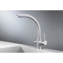 Смеситель для кухни с подключением к фильтру Granula алюминиум 2304al