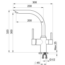 Смеситель для кухни с подключением к фильтру Granula антик 2304an
