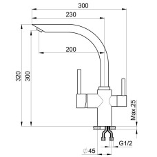 Смеситель для кухни с подключением к фильтру Granula антик 2304an