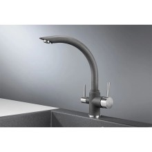 Смеситель для кухни с подключением к фильтру Granula графит 2304bg