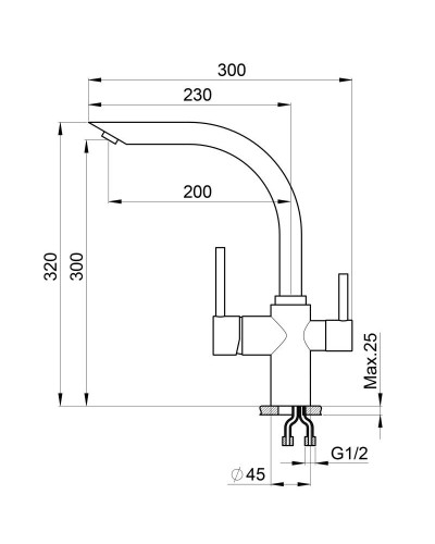 Смеситель для кухни с подключением к фильтру Granula пирит 2304pr