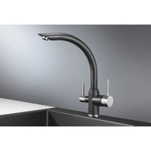 Смеситель для кухни с подключением к фильтру Granula черный 2304bl