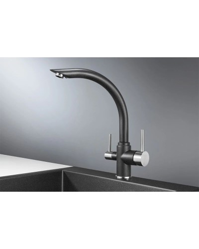 Смеситель для кухни с подключением к фильтру Granula черный 2304bl