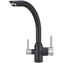 Смеситель для кухни с подключением к фильтру Granula шварц 2304sv