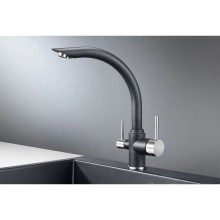 Смеситель для кухни с подключением к фильтру Granula шварц 2304sv