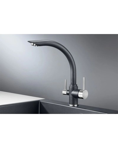 Смеситель для кухни с подключением к фильтру Granula шварц 2304sv