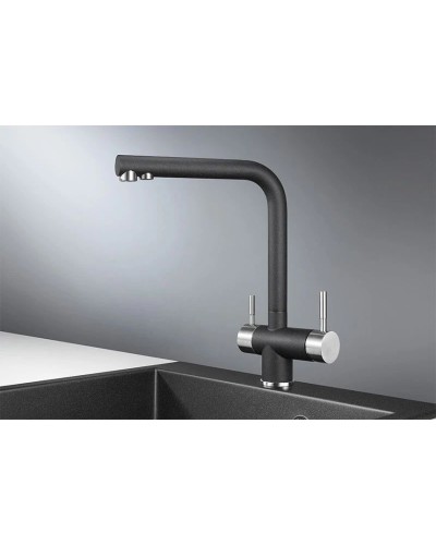 Смеситель для кухни с подключением к фильтру Granula черный 2305bl